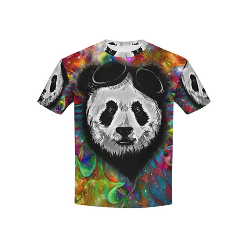 Psychedelic Flower Power Galaxy PANDA Painting Kids' All Over Print T-shirt (USA Size) (Model T40)