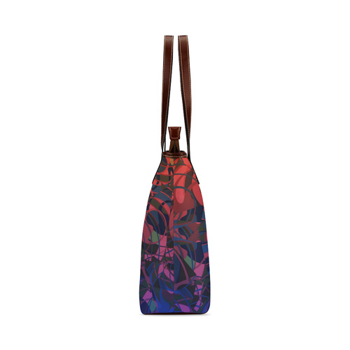 Hot Summer Nights Abstract - Blue and Deep Red Shoulder Tote Bag (Model 1646)