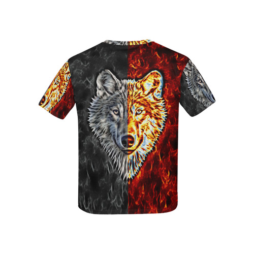 A Graceful WOLF Looks Into Your Eyes Two-colored Kids' All Over Print T-shirt (USA Size) (Model T40)