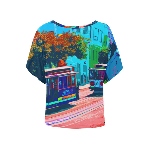 SanFrancisco_20170111_by_JAMColors Women's Batwing-Sleeved Blouse T shirt (Model T44)