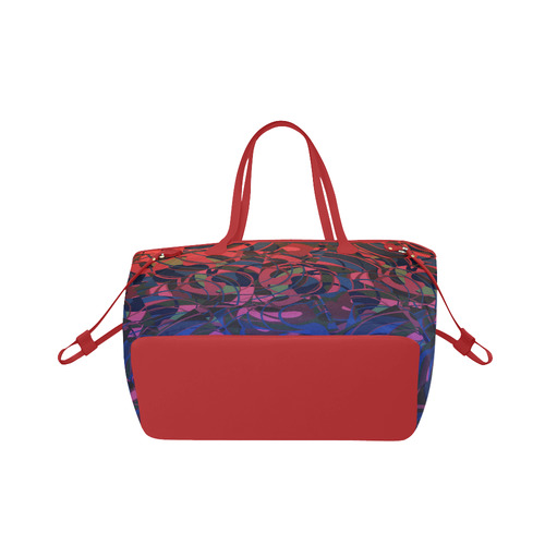 Hot Summer Nights Abstract - Blue and Deep Red Clover Canvas Tote Bag (Model 1661)