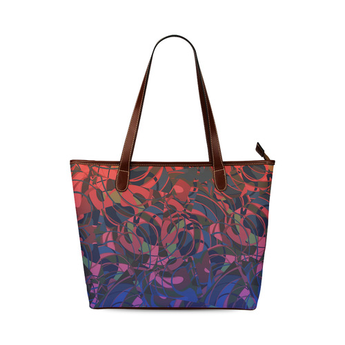 Hot Summer Nights Abstract - Blue and Deep Red Shoulder Tote Bag (Model 1646)