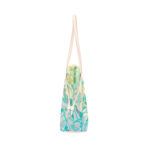Summer Beach Days Abstract - Yellow, Blue, Teal Clover Canvas Tote Bag (Model 1661)
