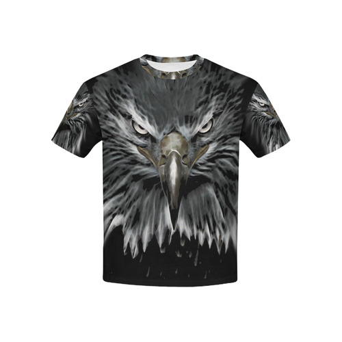 Strong EAGLE Face black Kids' All Over Print T-shirt (USA Size) (Model T40)