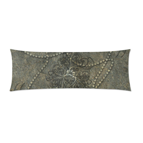 Floral design in stone optic Custom Zippered Pillow Case 21"x60"(Two Sides)