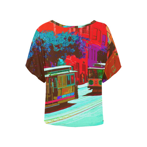 SanFrancisco_20170106_by_JAMColors Women's Batwing-Sleeved Blouse T shirt (Model T44)