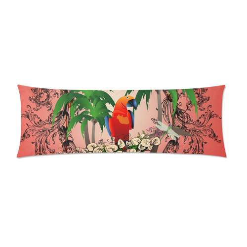 Funny parrot, tropical design Custom Zippered Pillow Case 21"x60"(Two Sides)