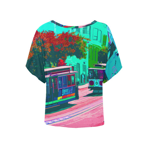 SanFrancisco_20170110_by_JAMColors Women's Batwing-Sleeved Blouse T shirt (Model T44)