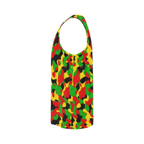 Rastafari Camouflage Pattern Green Yellow red Blac All Over Print Tank Top for Men (Model T43)