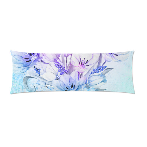 Wonderful flowers in soft watercolors Custom Zippered Pillow Case 21"x60"(Two Sides)