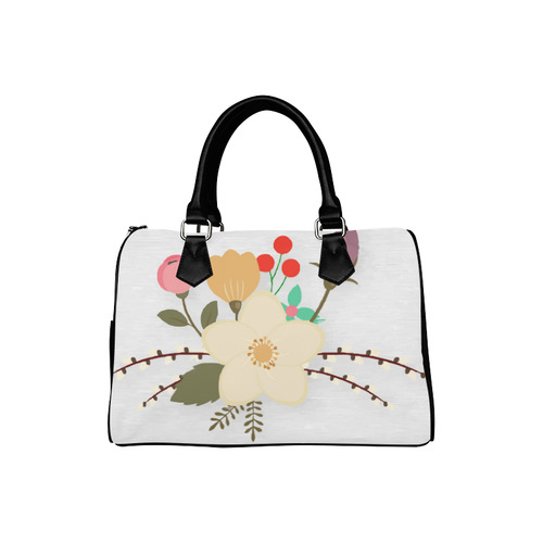 Spring Summer Floral With Pussywillows Boston Handbag (Model 1621)