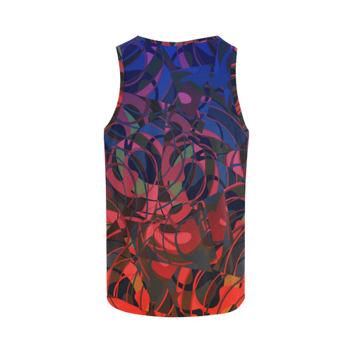 Hot and Cold Abstract - Blue and Deep Red All Over Print Tank Top for Women (Model T43)