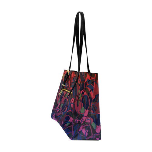 Hot Summer Nights Abstract - Blue and Deep Red Euramerican Tote Bag/Large (Model 1656)