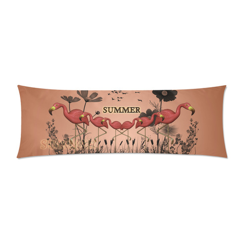 Summer design with flamingo Custom Zippered Pillow Case 21"x60"(Two Sides)