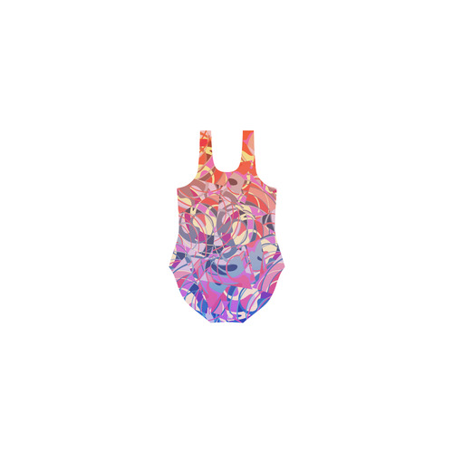 Summer Sunset Abstract - Blue,Purple,Orange ,Gold Vest One Piece Swimsuit (Model S04)