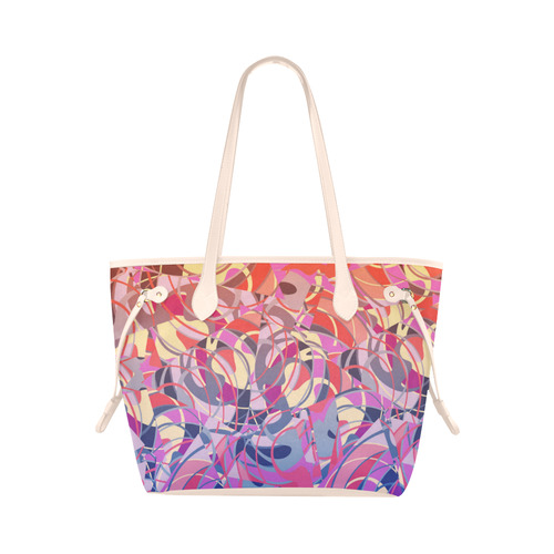 Summer Sunset Abstract - Blue,Purple,Orange ,Gold Clover Canvas Tote Bag (Model 1661)