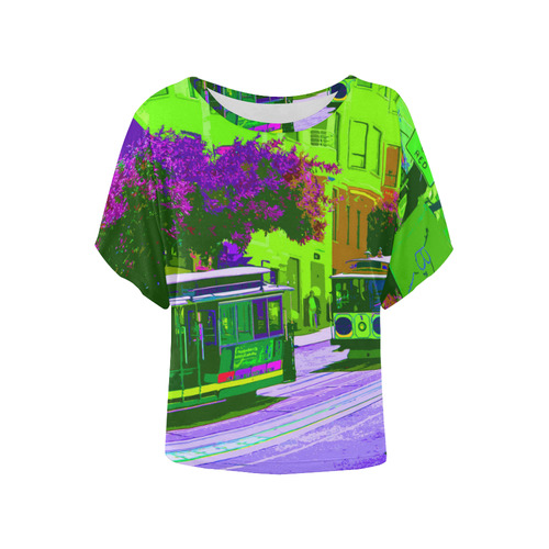 SanFrancisco_20170109_by_JAMColors Women's Batwing-Sleeved Blouse T shirt (Model T44)