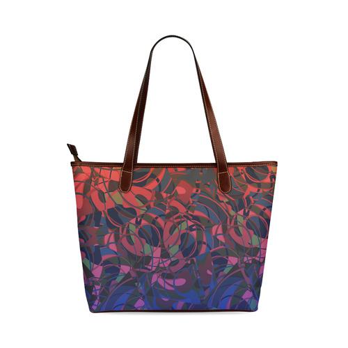 Hot Summer Nights Abstract - Blue and Deep Red Shoulder Tote Bag (Model 1646)