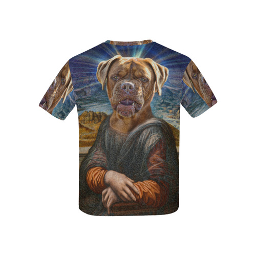 Funny Art BULLDOG MONA LISA Kids' All Over Print T-shirt (USA Size) (Model T40)