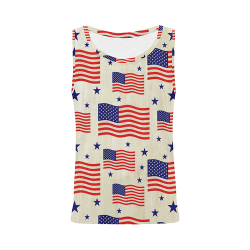 Flag Of The USA grungy style Pattern All Over Print Tank Top for Women (Model T43)