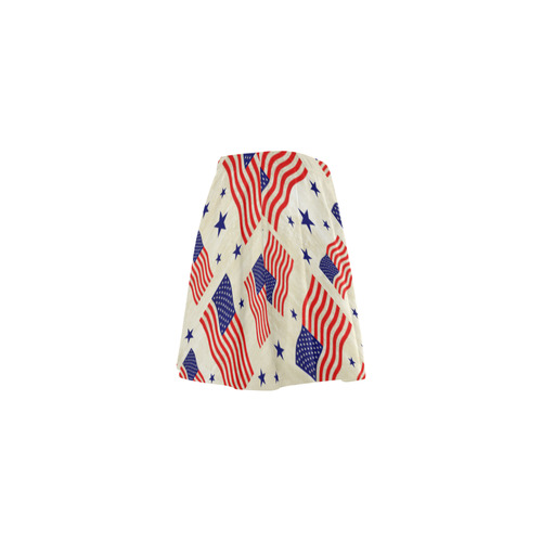 Flag Of The USA grungy style Pattern Mini Skating Skirt (Model D36)