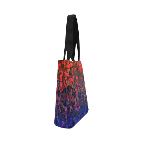 Hot Summer Nights Abstract - Blue and Deep Red Canvas Tote Bag (Model 1657)
