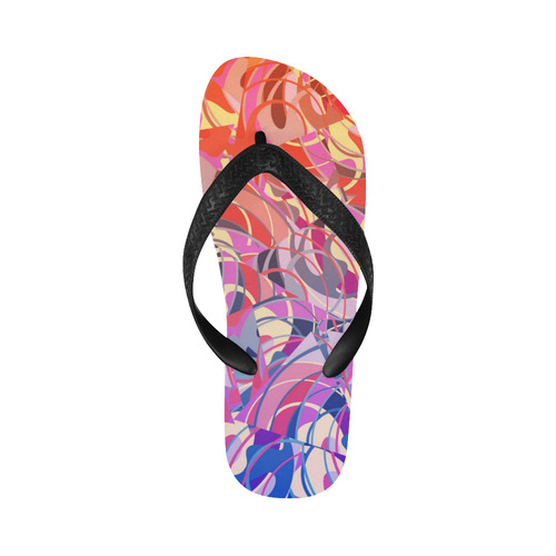 Summer Sunset Abstract - Blue,Purple,Orange ,Gold Flip Flops for Men/Women (Model 040)