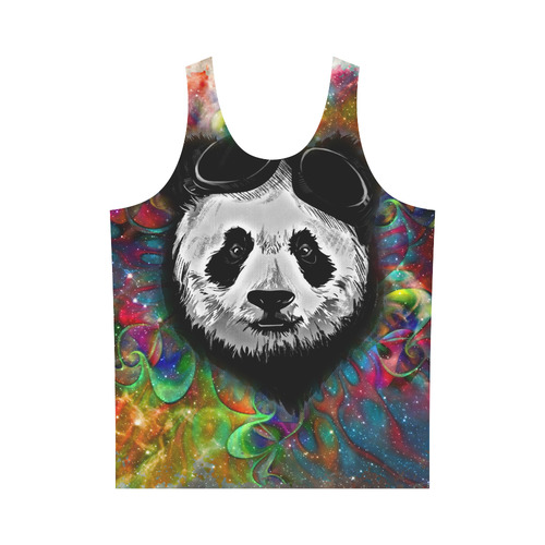 Psychedelic Flower Power Galaxy PANDA Painting All Over Print Tank Top for Men (Model T43)