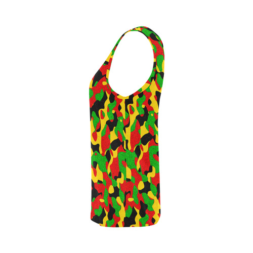 Rastafari Camouflage Pattern Green Yellow red Blac All Over Print Tank Top for Women (Model T43)