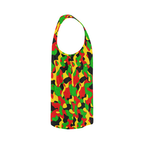 Rastafari Camouflage Pattern Green Yellow red Blac All Over Print Tank Top for Men (Model T43)