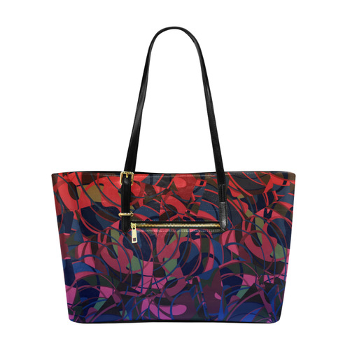 Hot Summer Nights Abstract - Blue and Deep Red Euramerican Tote Bag/Large (Model 1656)