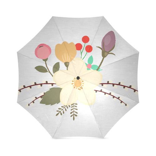 Spring Summer Floral With Pussywillows Foldable Umbrella (Model U01)