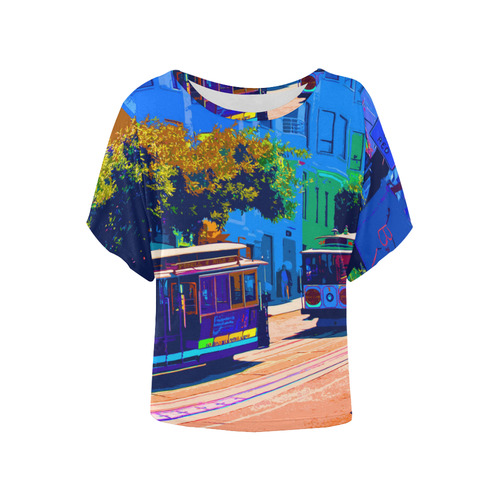 SanFrancisco_20170112_by_JAMColors Women's Batwing-Sleeved Blouse T shirt (Model T44)