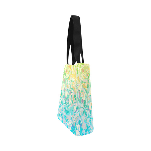 Summer Beach Days Abstract - Yellow, Blue, Teal Canvas Tote Bag (Model 1657)