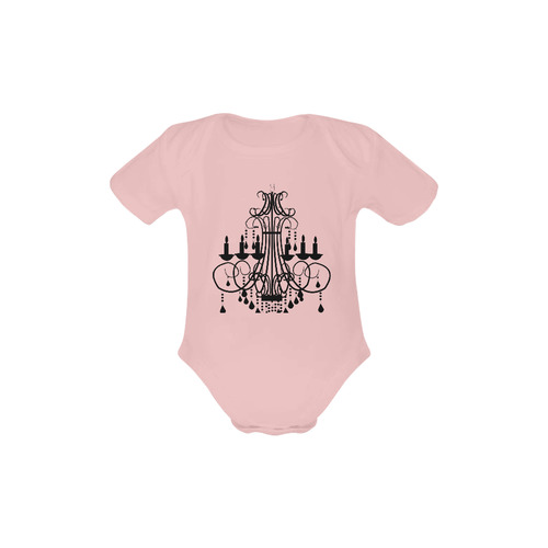 Chandelier Pink Onsie Baby Powder Organic Short Sleeve One Piece (Model T28)