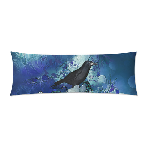 The crow with wonderful  flowers Custom Zippered Pillow Case 21"x60"(Two Sides)