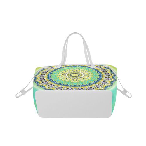 Power Mandala - Blue Green Yellow Lilac Clover Canvas Tote Bag (Model 1661)