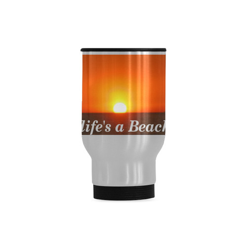 life's a beach Travel Mug (Silver) (14 Oz)