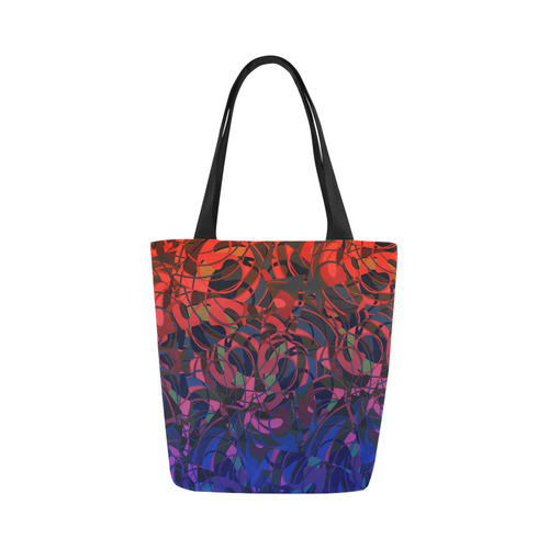 Hot Summer Nights Abstract - Blue and Deep Red Canvas Tote Bag (Model 1657)