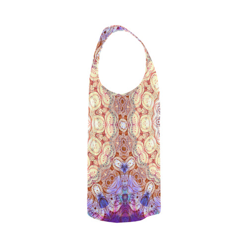 Watercolor Mandala Grunge - Magenta Blue Yellow All Over Print Tank Top for Men (Model T43)