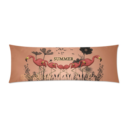 Summer design with flamingo Custom Zippered Pillow Case 21"x60"(Two Sides)