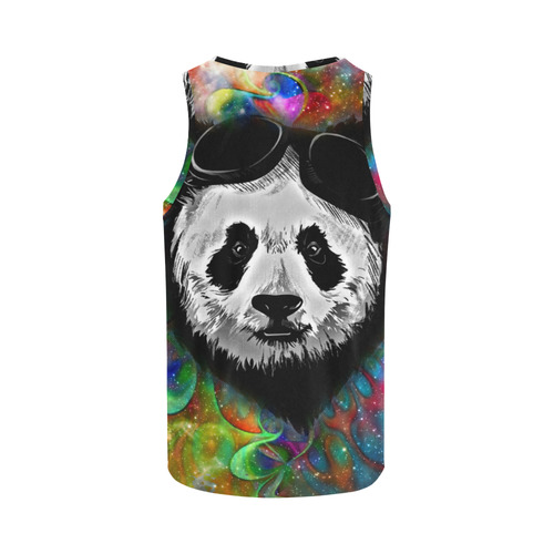 Psychedelic Flower Power Galaxy PANDA Painting All Over Print Tank Top for Men (Model T43)