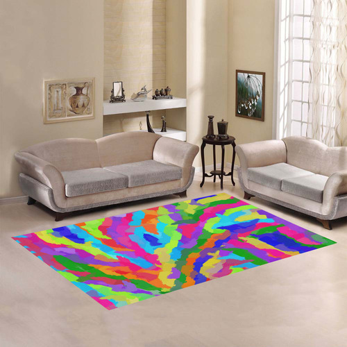 Neon Magic Marker Art Area Rug7'x5'