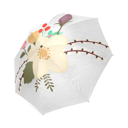 Spring Summer Floral With Pussywillows Foldable Umbrella (Model U01)