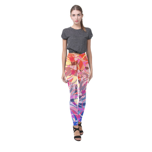 Summer Sunset Abstract - Blue,Purple,Orange ,Gold Cassandra Women's Leggings (Model L01)