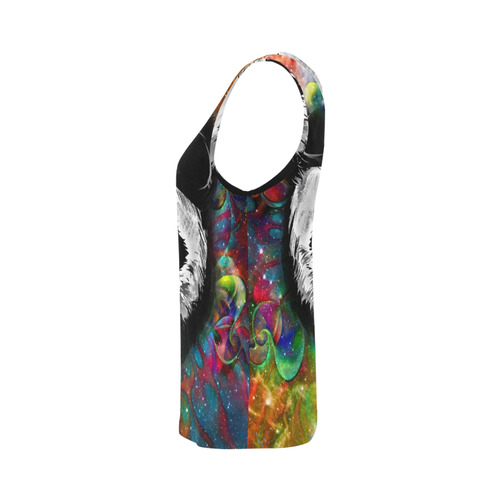 Psychedelic Flower Power Galaxy PANDA Painting All Over Print Tank Top for Women (Model T43)