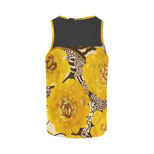 Yellow Rose Zentangle Tank top All Over Print Tank Top for Women (Model T43)