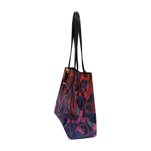 Hot Summer Nights Abstract - Blue and Deep Red Euramerican Tote Bag/Large (Model 1656)