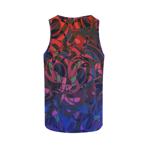 Hot Summer Nights Abstract - Blue and Deep Red All Over Print Tank Top for Women (Model T43)