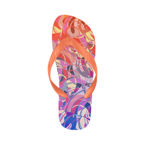 Summer Sunset Abstract - Blue,Purple,Orange ,Gold Flip Flops for Men/Women (Model 040)